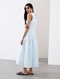 Linen Rich Asymmetric Midaxi Dress