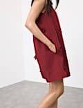 Cotton Blend Floral Cutwork Detail Dress