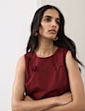 Cotton Blend Floral Cutwork Detail Dress