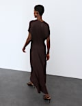 Maxi-jurk van jersey met paspeldetail