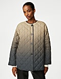 Ombre Quilted Collarless Jacket