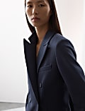 Zweireihiger Blazer mit Wollanteil