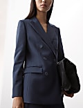 Zweireihiger Blazer mit Wollanteil