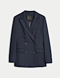 Zweireihiger Blazer mit Wollanteil
