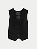 Wool Blend Tailored Waistcoat with Silk