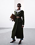 Wool Rich Double Breasted Longline Coat