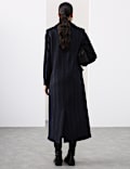 Wool Rich Double Breasted Longline Coat