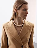 Cropped Blazer With Wool