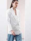 Linen Blend Single Breasted Blazer