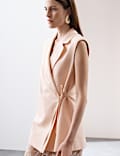 Linen Blend Tie Fastening Waistcoat