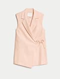 Linen Blend Tie Fastening Waistcoat