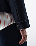 Wool Blend Cropped Pea Coat