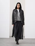 Leather Relaxed Harrington Jacket