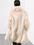 Faux Fur Collared Longline Coat