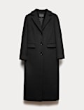 Wool Blend Longline Tailored Coat