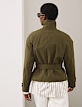 Belted Cropped Trench Coat