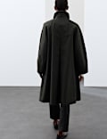 Pure Cotton Checked Collared Longline Car Coat