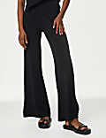 Elasticated Waist Wide Leg Knitted Trousers