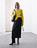 Pure Merino Wool Ribbed V-Neck Jumper