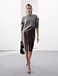 Crew Neck Cropped Jumper with Mohair