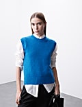 Textured Crew Neck Jumper With Mohair