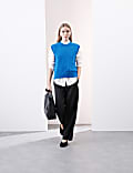 Textured Crew Neck Jumper With Mohair