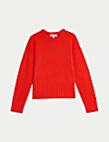 Pure Merino Wool Ribbed Crew Neck Jumper