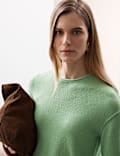 Textured Knitted Top With Alpaca and Merino Wool
