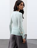 Pure Merino Wool Ribbed Long Sleeve Top
