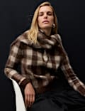Karierter Pullover aus Mohairmischgewebe
