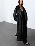 Manteau long en fausse fourrure de poney