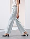 Jeans straight de carpintero de cintura alta