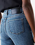 Lyocell™ Blend High Waisted Straight Leg Jeans