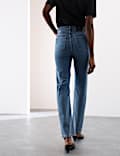 Lyocell™ Blend High Waisted Straight Leg Jeans