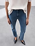 Lyocell™ Blend High Waisted Straight Leg Jeans