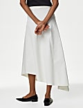 Cotton Rich Maxi Asymmetric Skirt