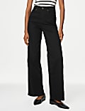 Lyocell Blend Wide Leg Jeans 