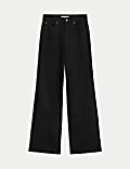 Lyocell Blend Wide Leg Jeans 