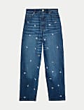 Pure Cotton Embellished Relaxed Barrel Jean