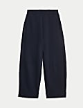 Brushed Barrel Leg Ankle Grazer Joggers