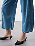 Lyocell&trade; Blend High Waisted Pleat Front Barrel Jeans