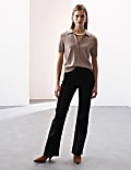 Lyocell Blend High Waisted Flared Jeans