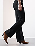 Lyocell Blend High Waisted Flared Jeans