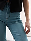 Lyocell Blend High Waisted Flared Jeans