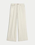 Pure Cotton High Waisted Wide Leg Jean