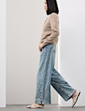Jean taille haute coupe large