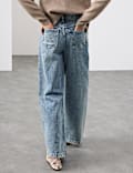 Jeans met hoge taille en wijde pijpen