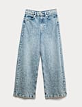 Jeans met hoge taille en wijde pijpen