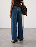 Lyocell Blend High Waisted Straight Leg Jeans