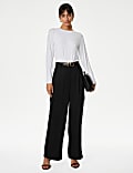 Lyocell Rich Cargo Wide Leg Trousers